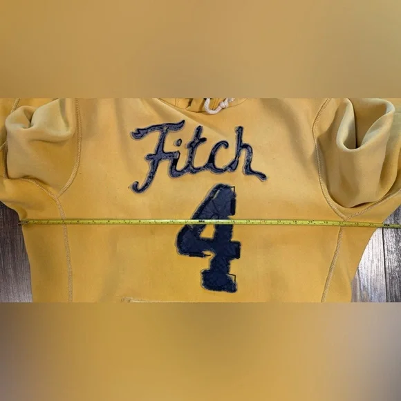 Abercrombie & Fitch Yellow Vintage Hoodie Sweatshirt - Picture 5 of 6